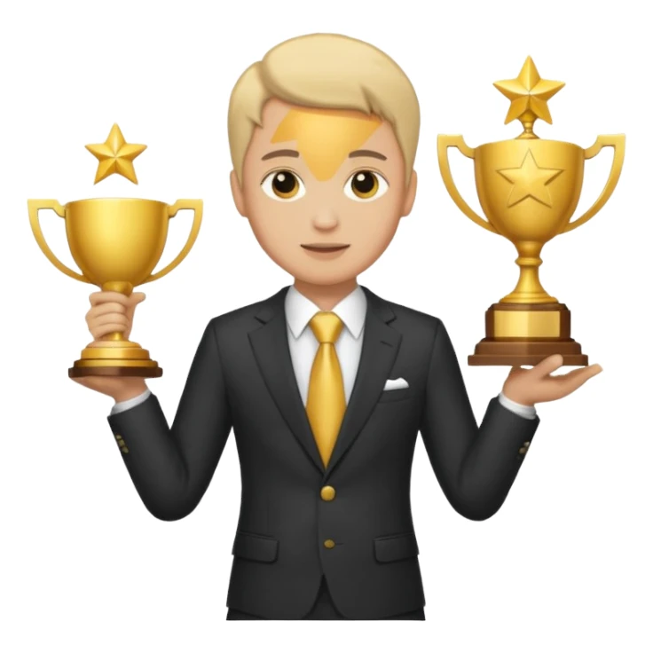 20 blue background awarrd with 3 people sticker