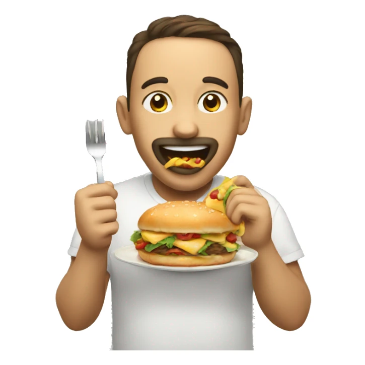 eating and happy sticker