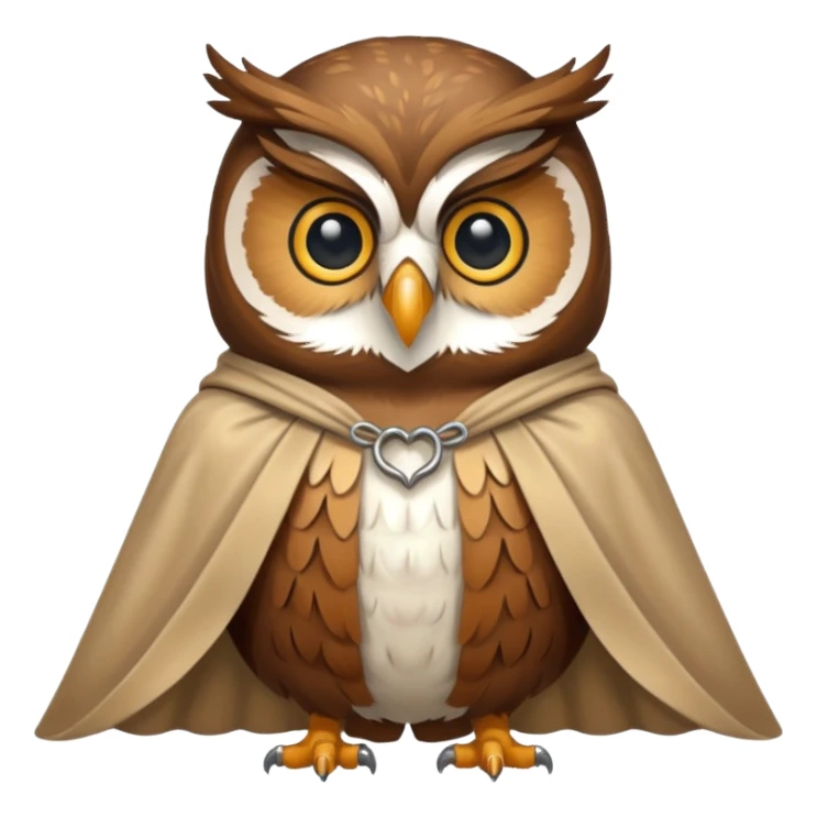owl in beige cloak sticker