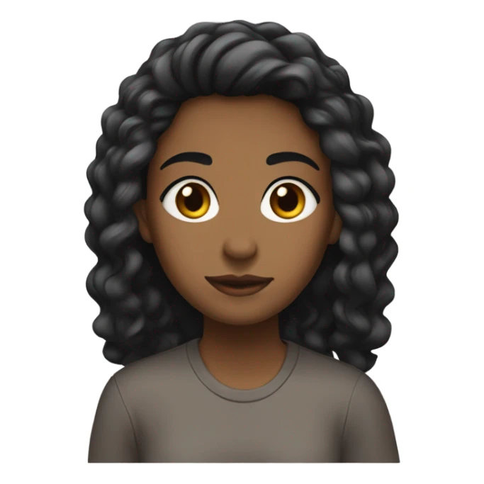 👩🏽‍🦱 dark hair sticker