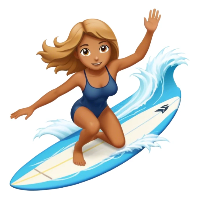 Girl surfing sticker