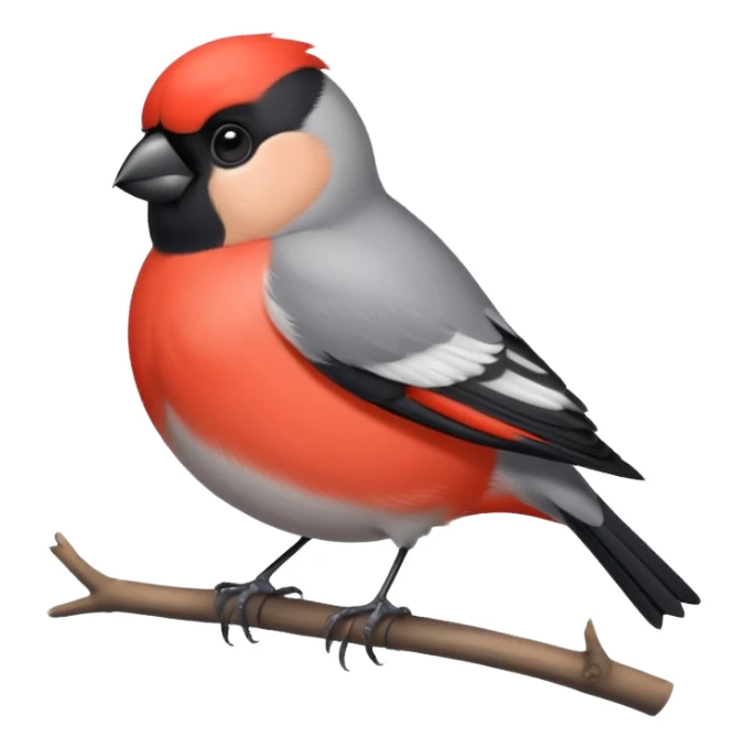 Round and cute bullfinch sticker