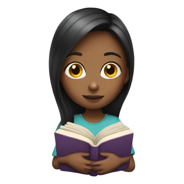 Girl with book sticker