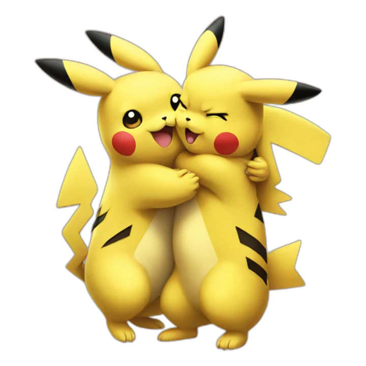 Pikachu hug Pikachu sticker