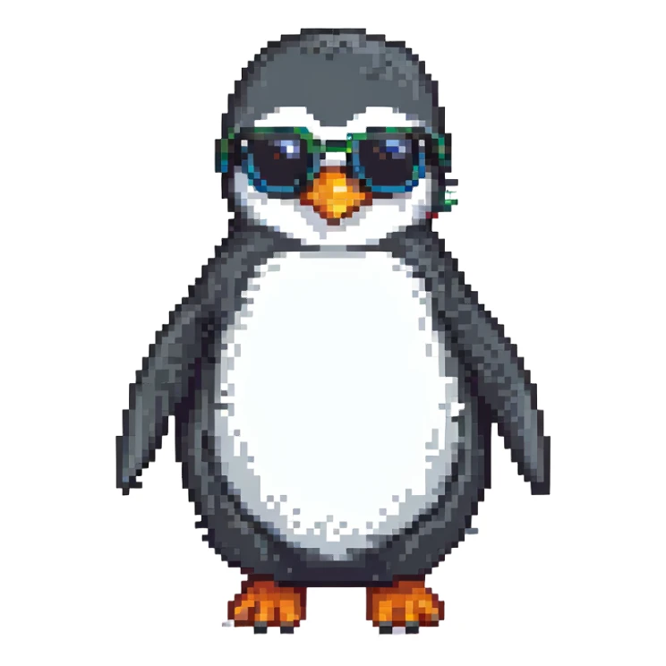 penguin wearing black sunglasses sticker