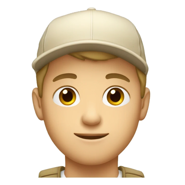 "Young man, white with  wearing a beige cap." sticker