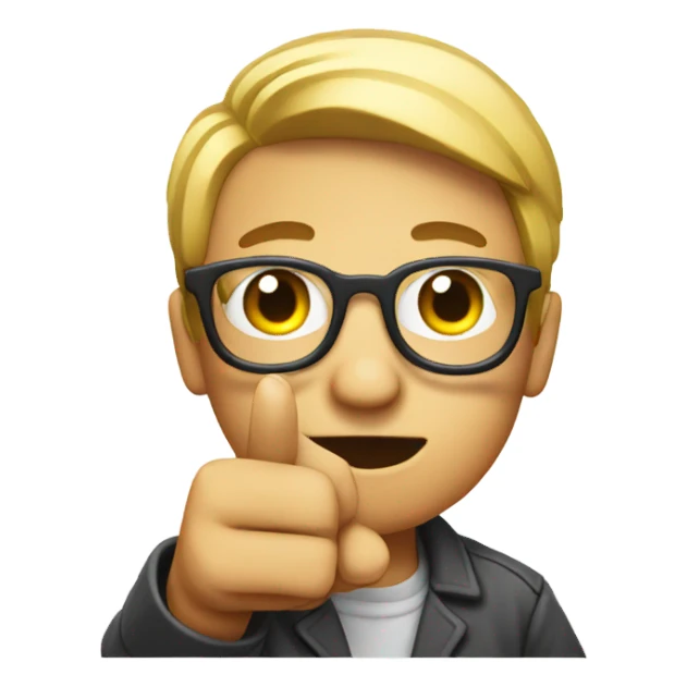Nerd emoji holding a finger sticker