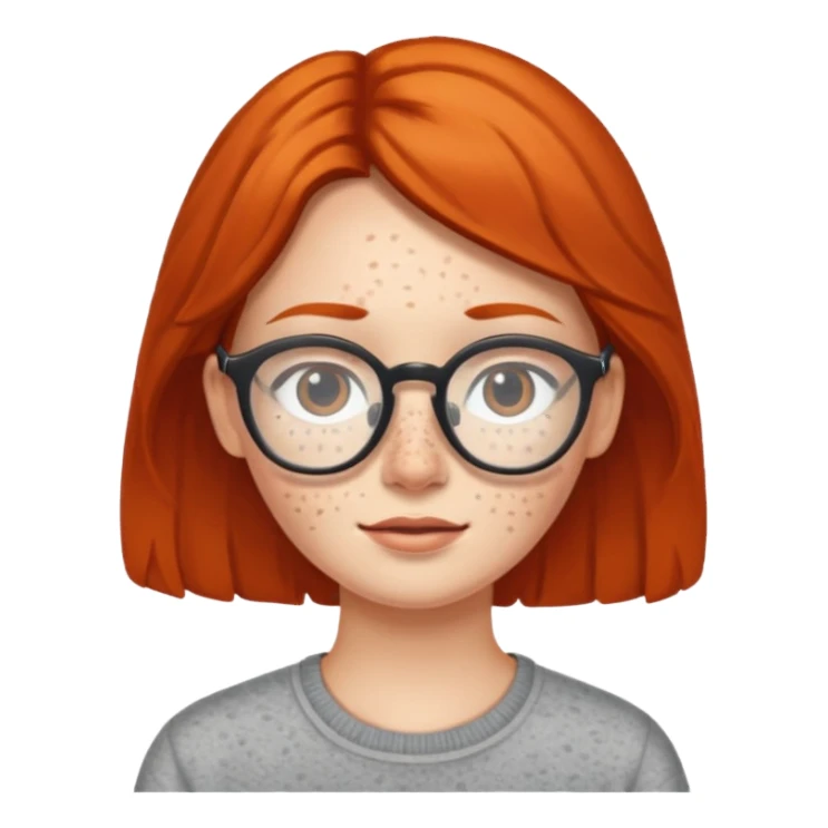 freckled peole with glasses sticker