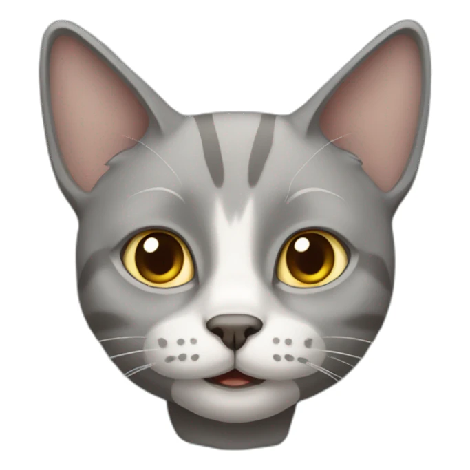 fold-eared gray cat sticker