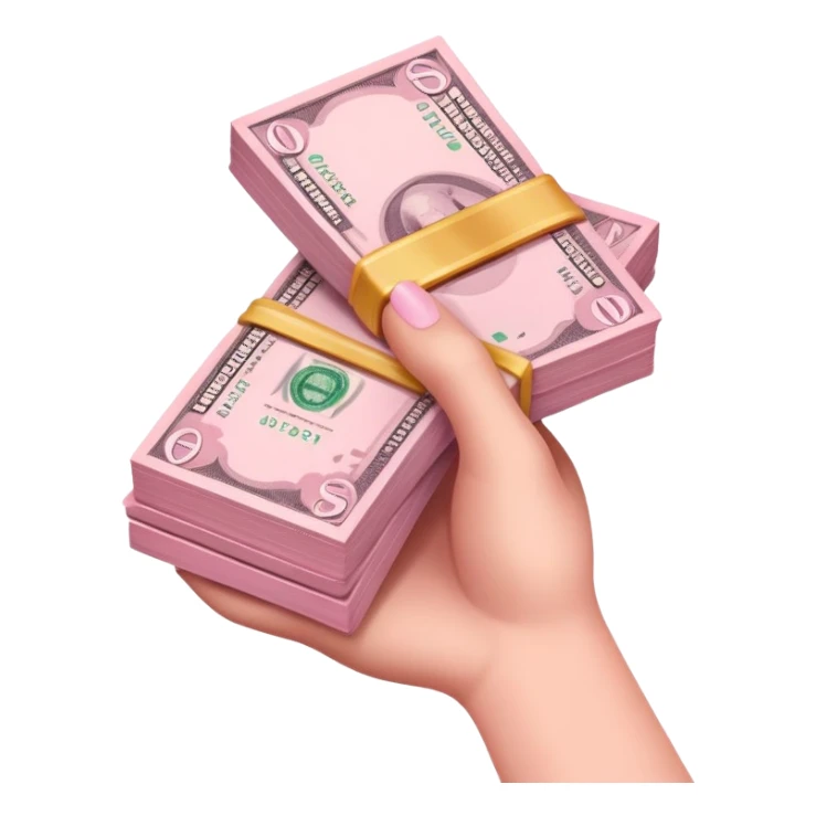 Light pink sending money sticker