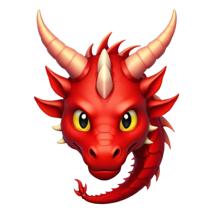 red dragon with horns sticker