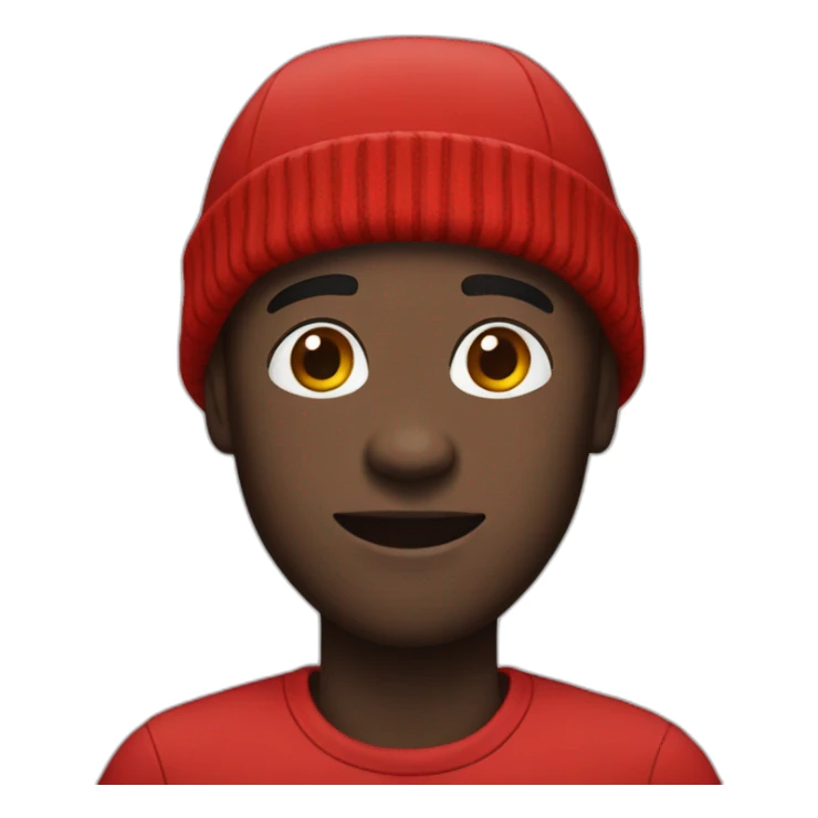 black man in red beanie hat sticker