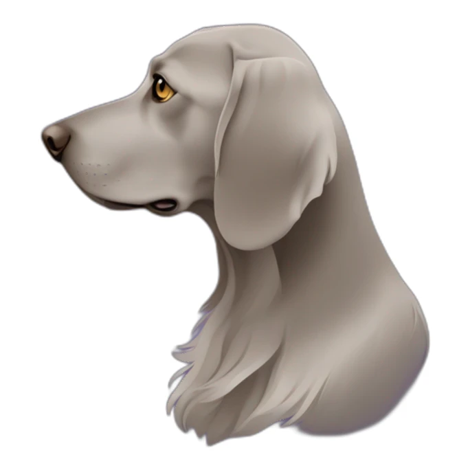 longhair weimaraner profile silhouet sticker