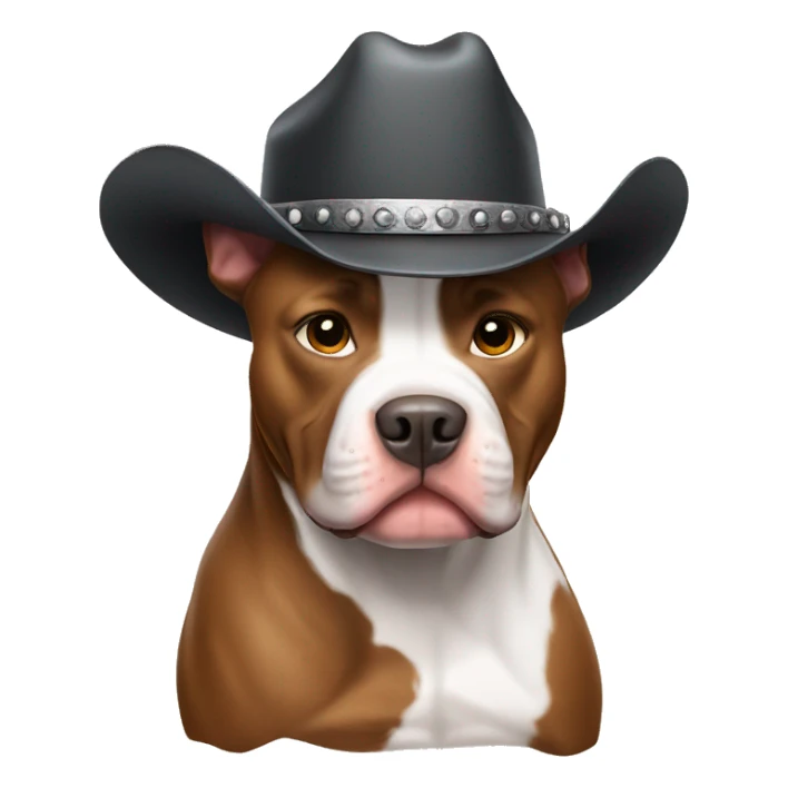 Pitbull wearing a cowboy hat sticker