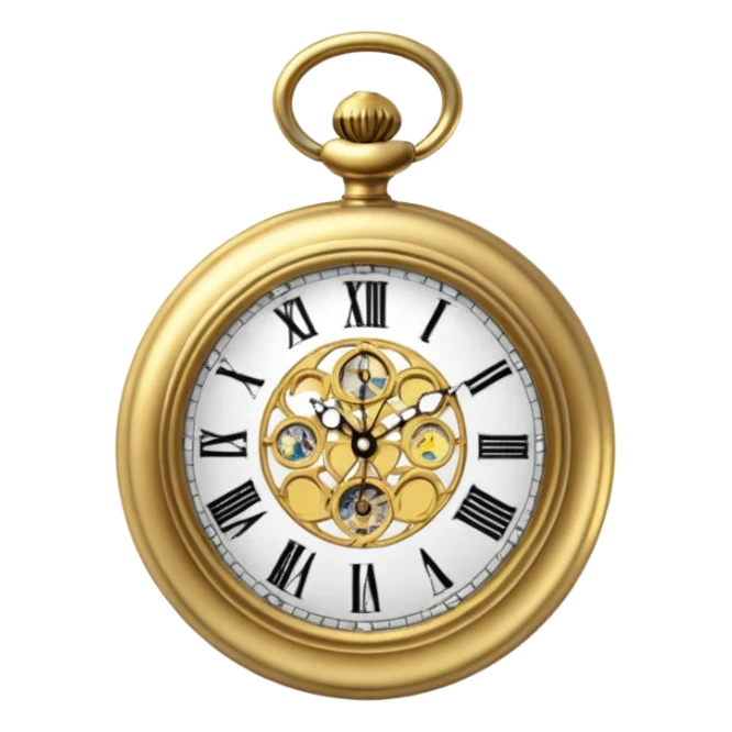 antique gold pocket watch sticker