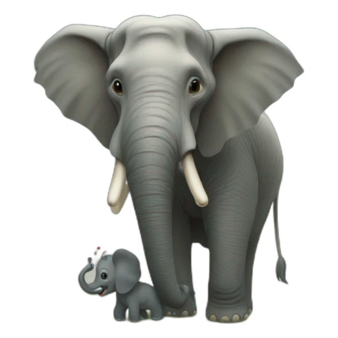 Homme et éléphant sticker