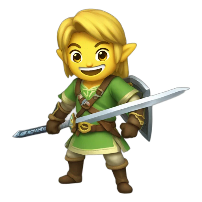 Zelda swordsman laughing sticker