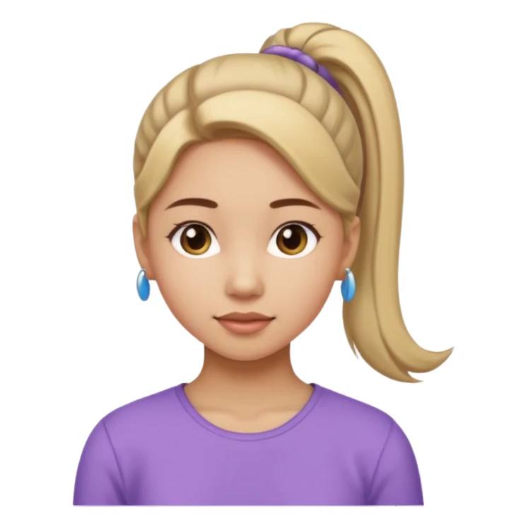 Girl with simple ponytail sticker
