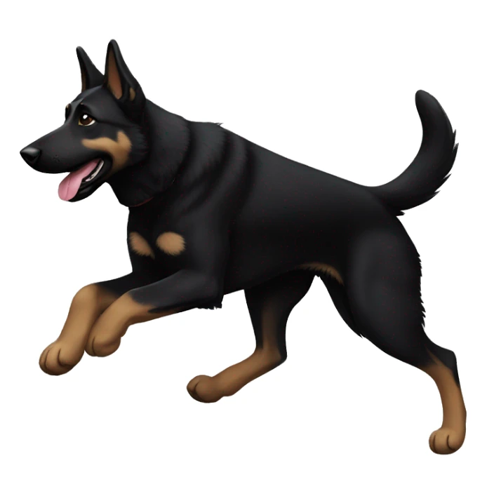 Black german shepherd running sticker