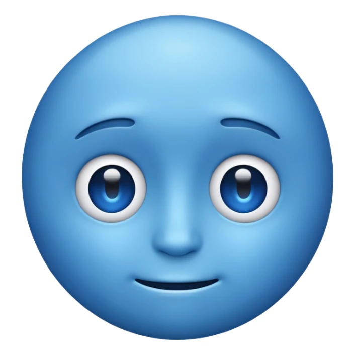Blue face emoji  sticker