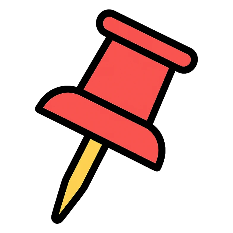 push pin, minimal, modern design sticker