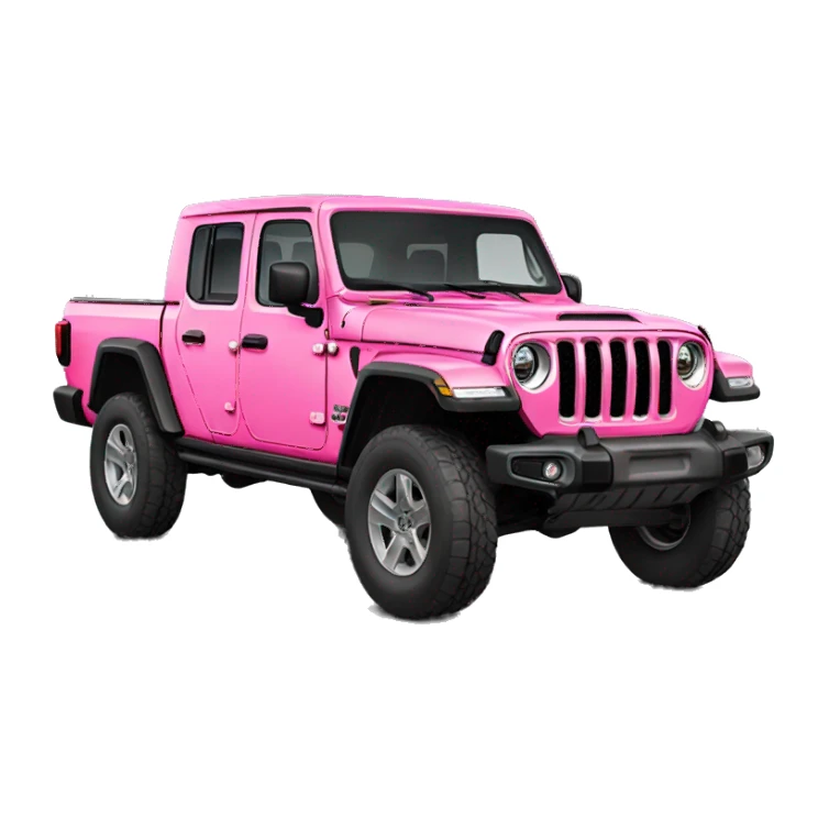 Realistic pink Jeep Gladiator truck. sticker