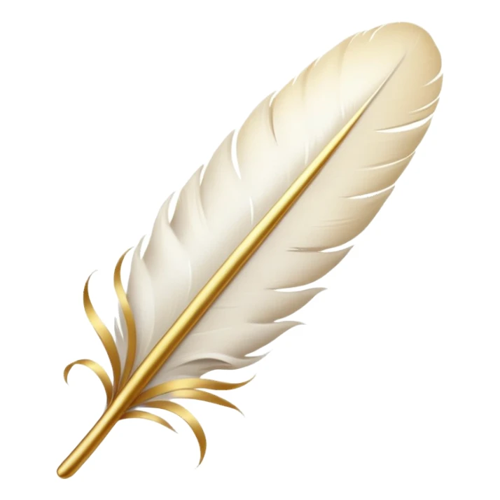 white feather with gold tips sticker