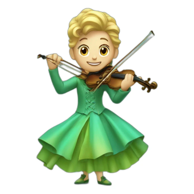 Violoniste, robe vert turquoise, lumière sticker