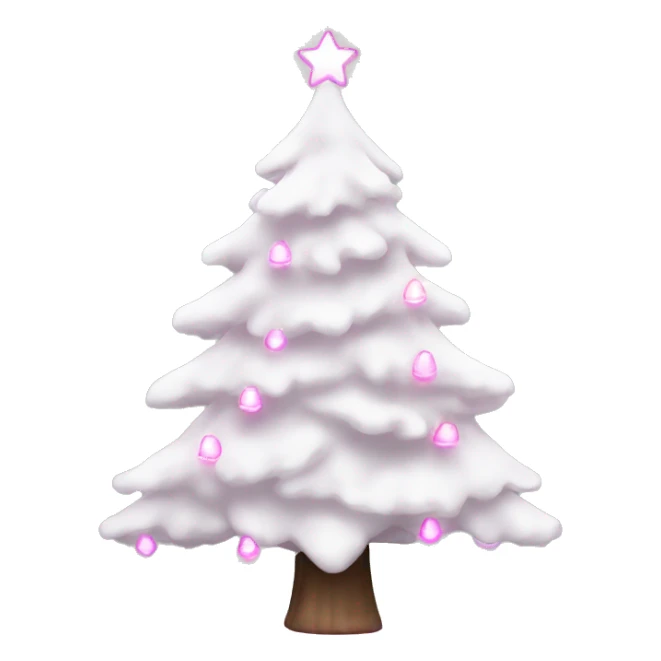 White New year tree with pink lights sticker