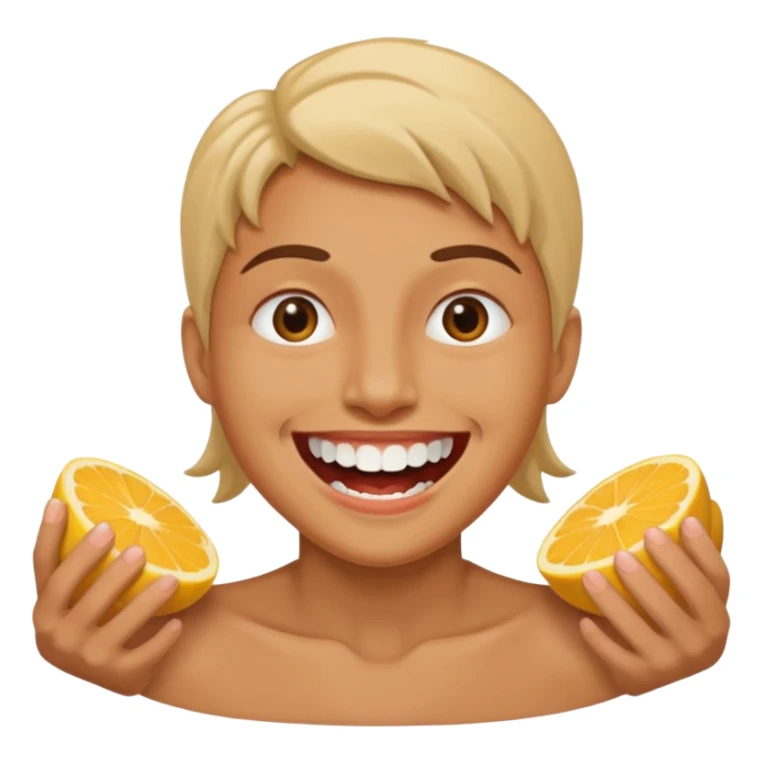 Beautiful, fine , open teeth and smiling face sticker