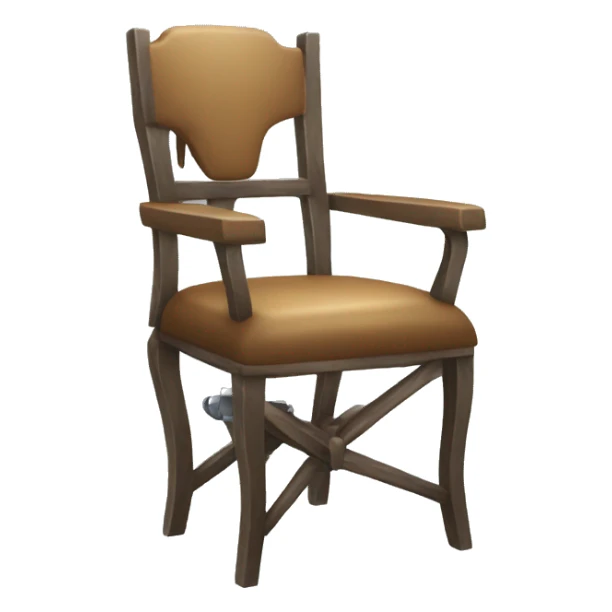 chair with a weapon sticker