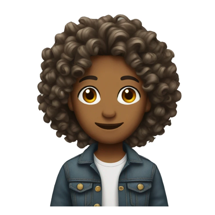 Thread with curly hair sticker