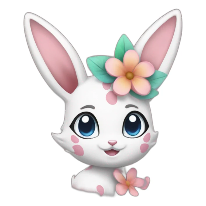 Sylveon zoom in her head with flower sticker