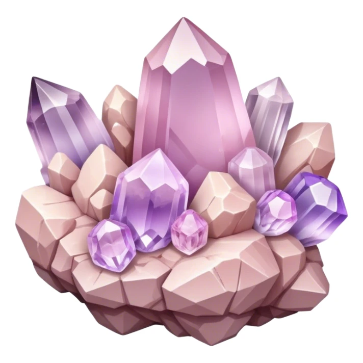 Light pink and lavender quartz crystal cluster  sticker