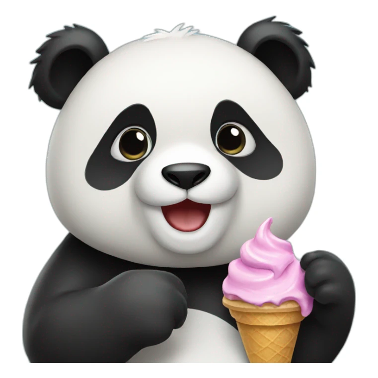 Panda eating ice cream sticker