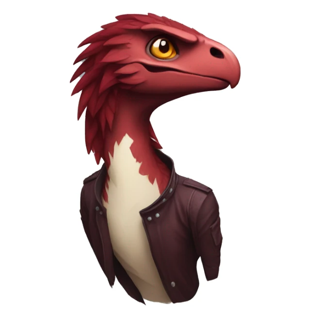 Cool edgy Maroon-colored raptor with red mane sticker