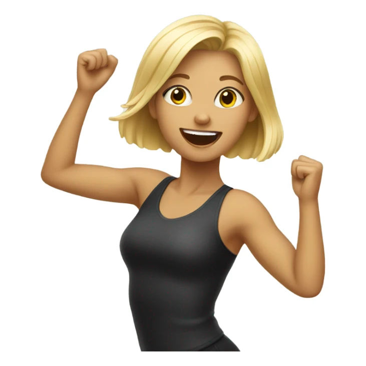 A blonde girl is dancing sticker