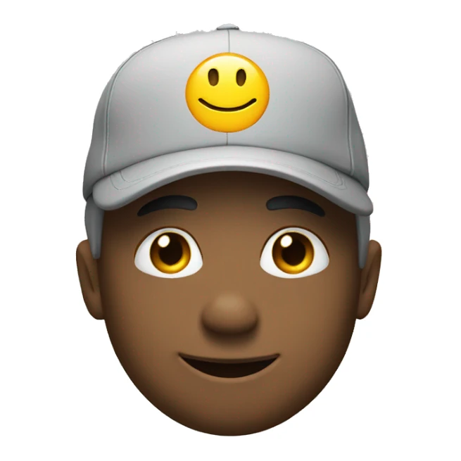 Smiley face wearing a cap sticker