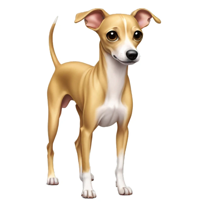 standing full body golden italian greyhound chihuahua sticker