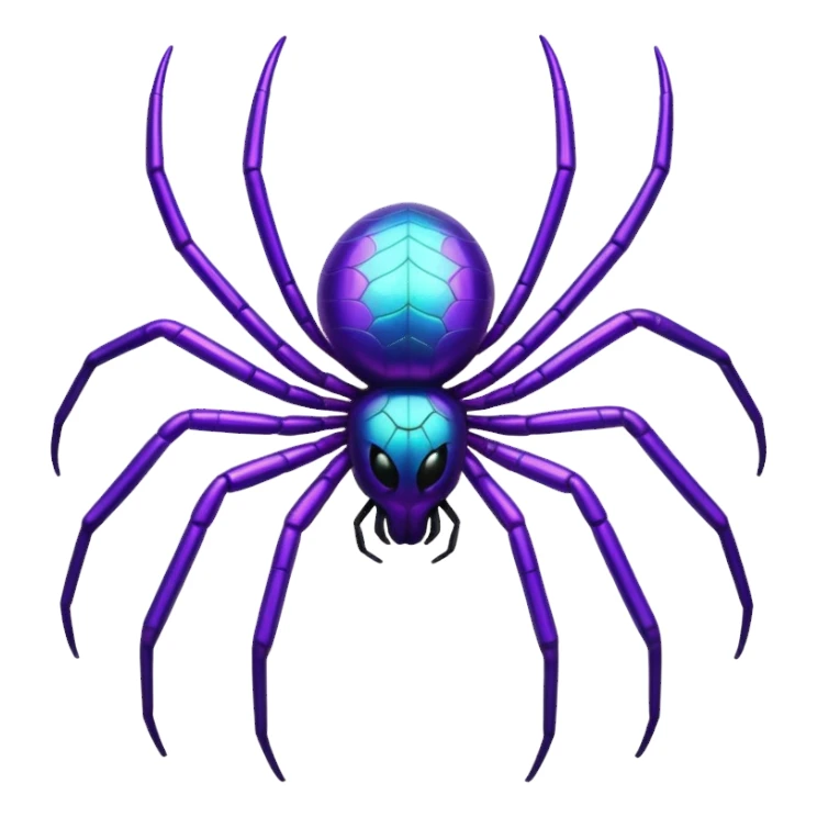 glitter purple and cian spider sticker