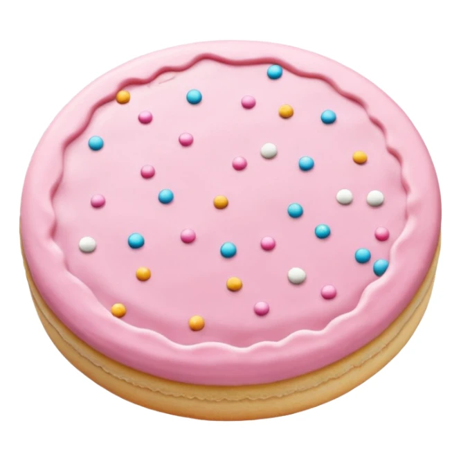 Soft pink frosted sugar cookie sticker