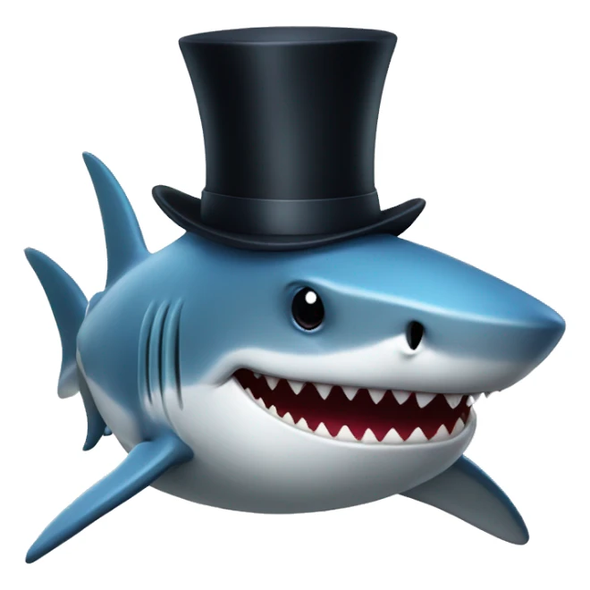 Shark with top hat sticker
