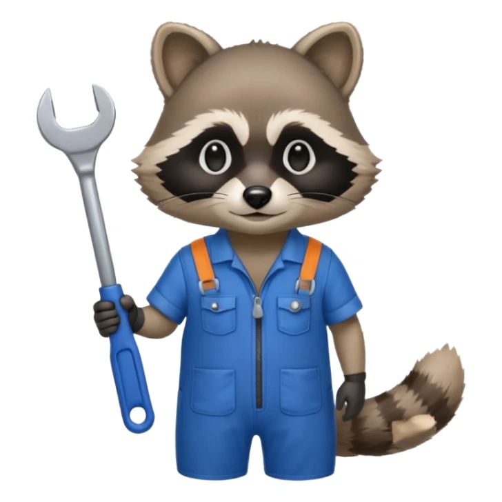 raccoon mechanic sticker
