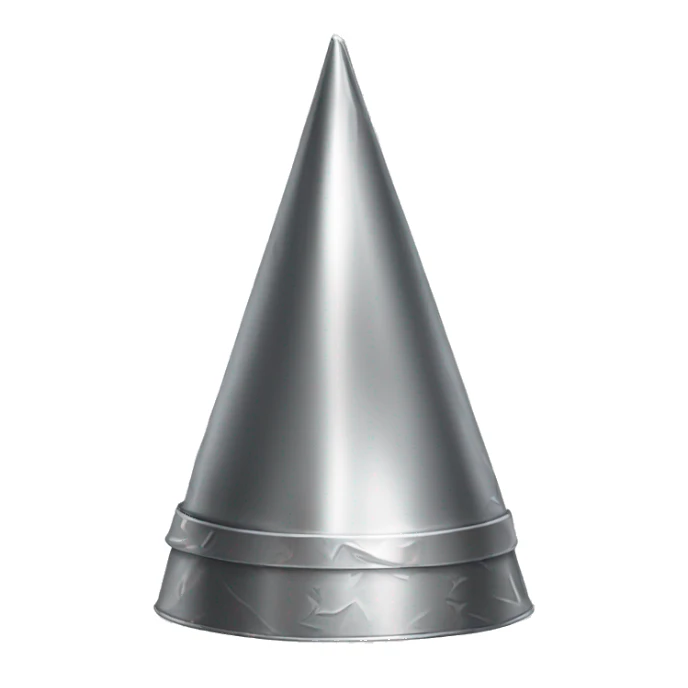 a pointed conspiracy tin foil hat pulled down to the nose sticker