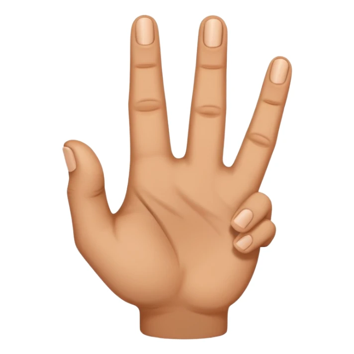 Create downward hand gesture with fingers in letter M sticker