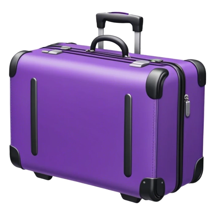 Purple suitcase on wheels sticker