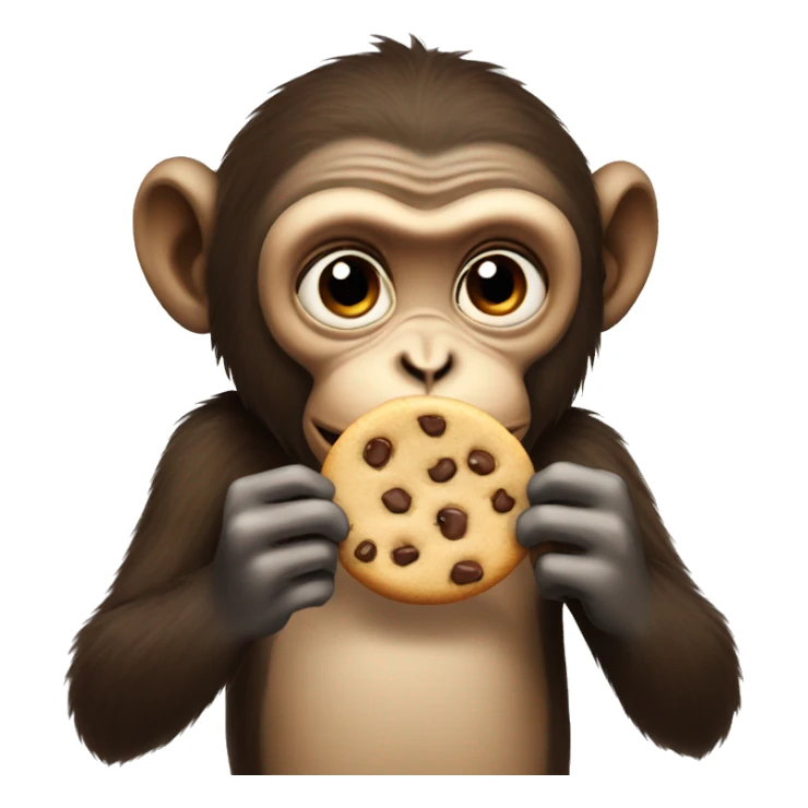 Monkey eating cookies sticker