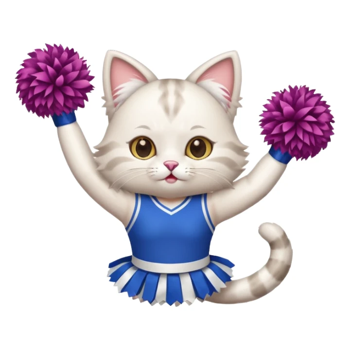 cheerleading cat with pom pom sticker
