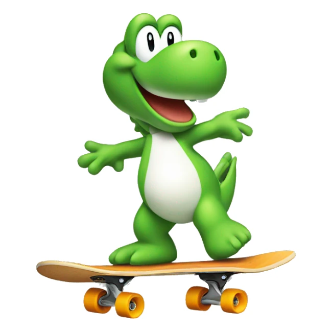 yoshi on a skateboard sticker