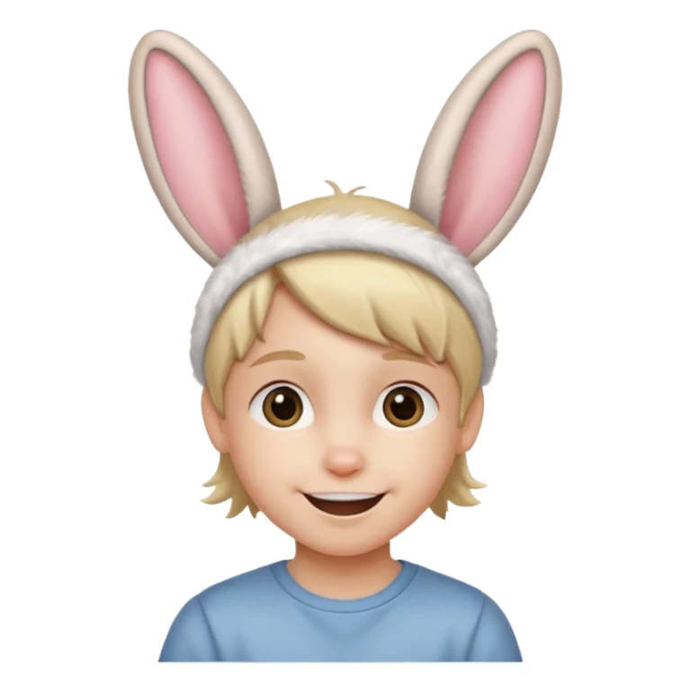 kid with bunny ears sticker